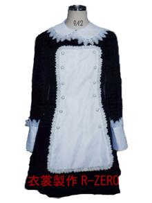 白衿に黒のメイド服風ワンピース製作例