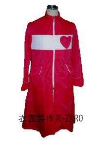 赤いロングコート風衣装製作事例