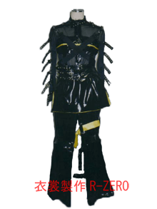 黒いレザー風ハードロック系衣装製作例