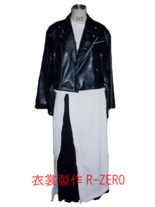 黒いレザー風ジャケット＆パンツ衣装製作例