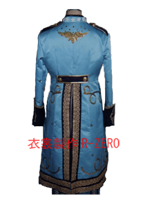 青い中世の富豪風衣装製作例