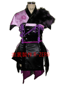 紫と黒の和服アレンジ風衣装製作例