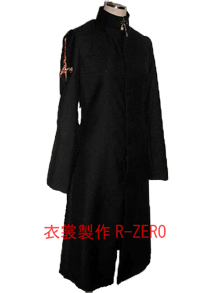 黒の詰襟ロングコート製作例