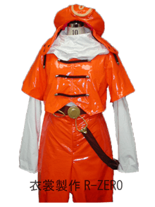 帽子つきオレンジのオーダーメイド衣装製作例